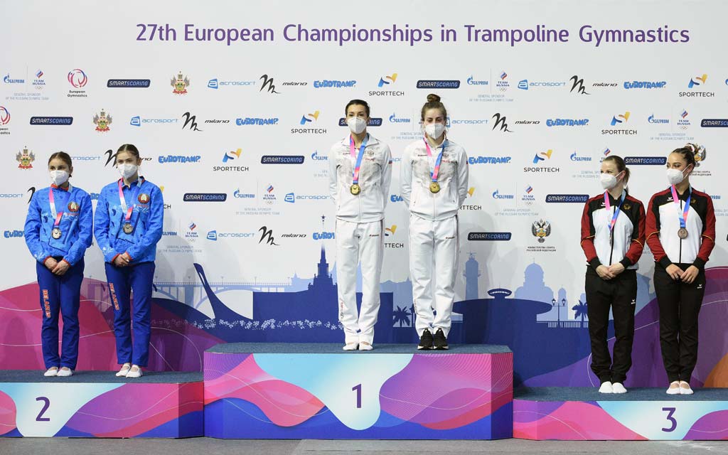 Екатерина Ершова и Виктория Куйдан выиграли серебро ЧЕ по прыжкам на батуте в Сочи