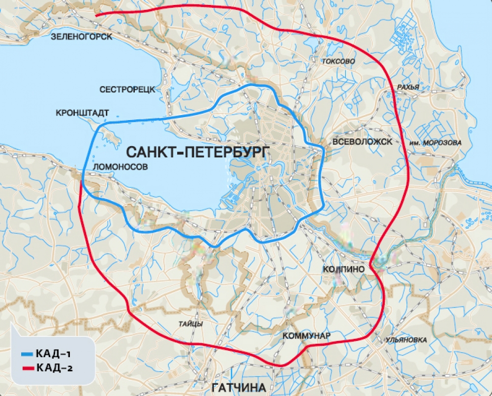 Схема кад в спб с развязками полная версия